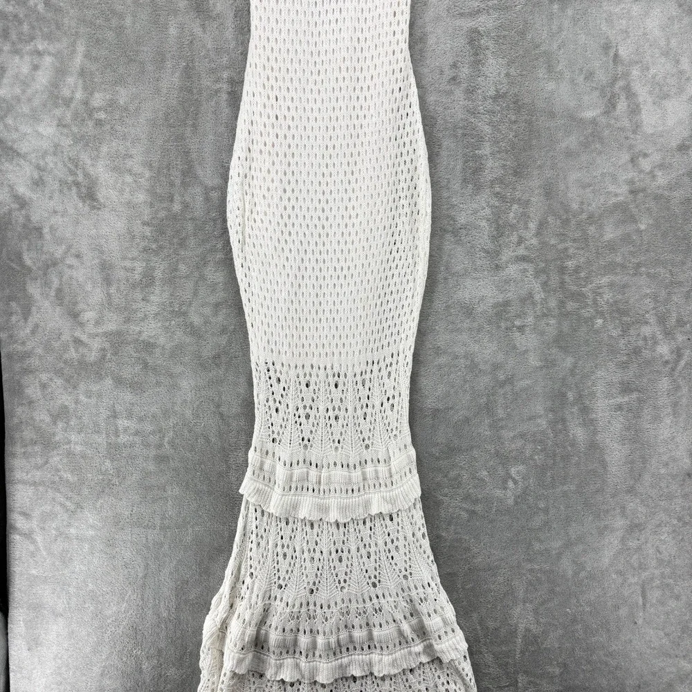 Venus Dress Womens Medium Crochet Maxi Mermaid Boho Low Back Bodycon Boho Resort - Picture 5 of 11